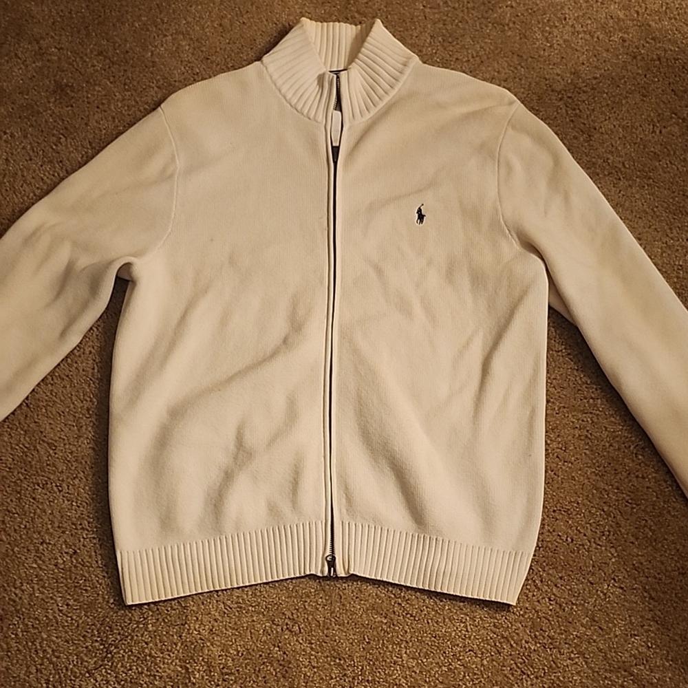 Ralph Lauren Cream Zip-Up Sweater